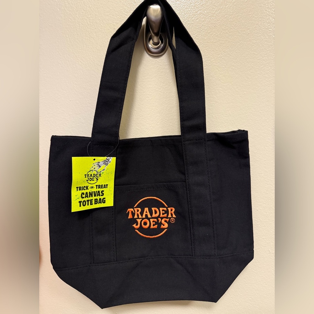 Trader Joe's Black Canvas Mini Tote Bag